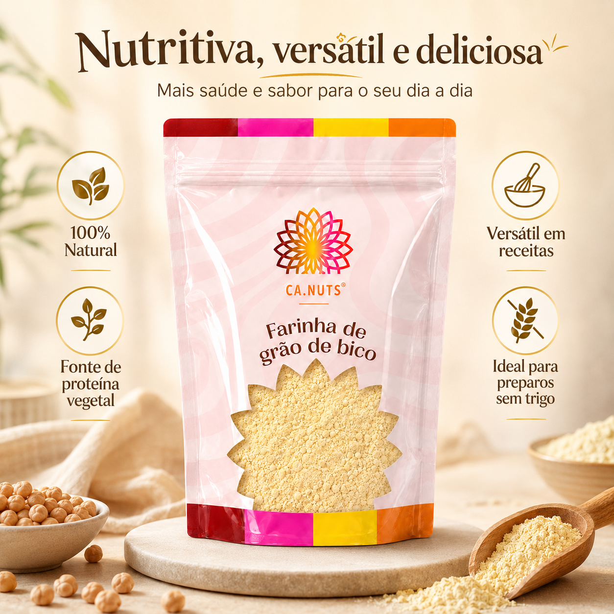 Farinha de Grão de Bico Premium | Marca Ca.Nuts
