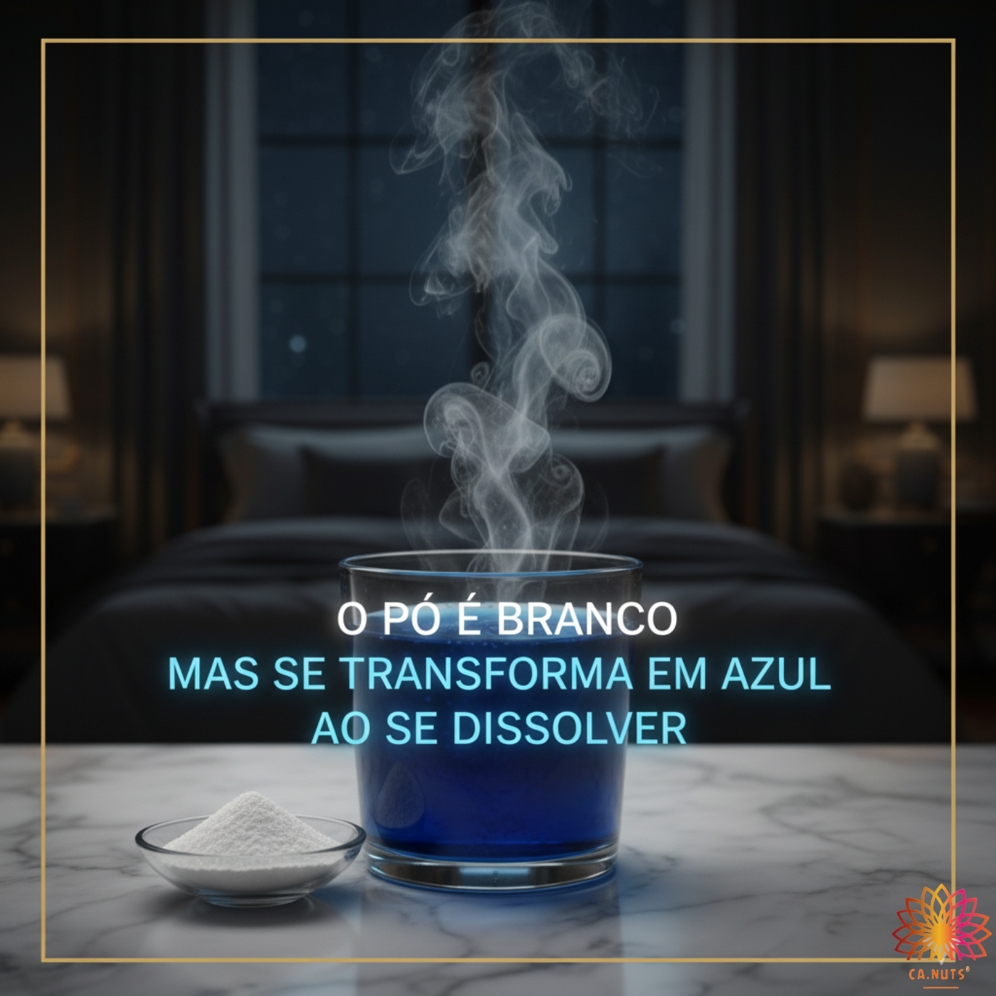 Chá Calmázul Ca.Nuts – Camomila, Maracujá e Spirulina Azul | Chá Natural para Dormir e Relaxar