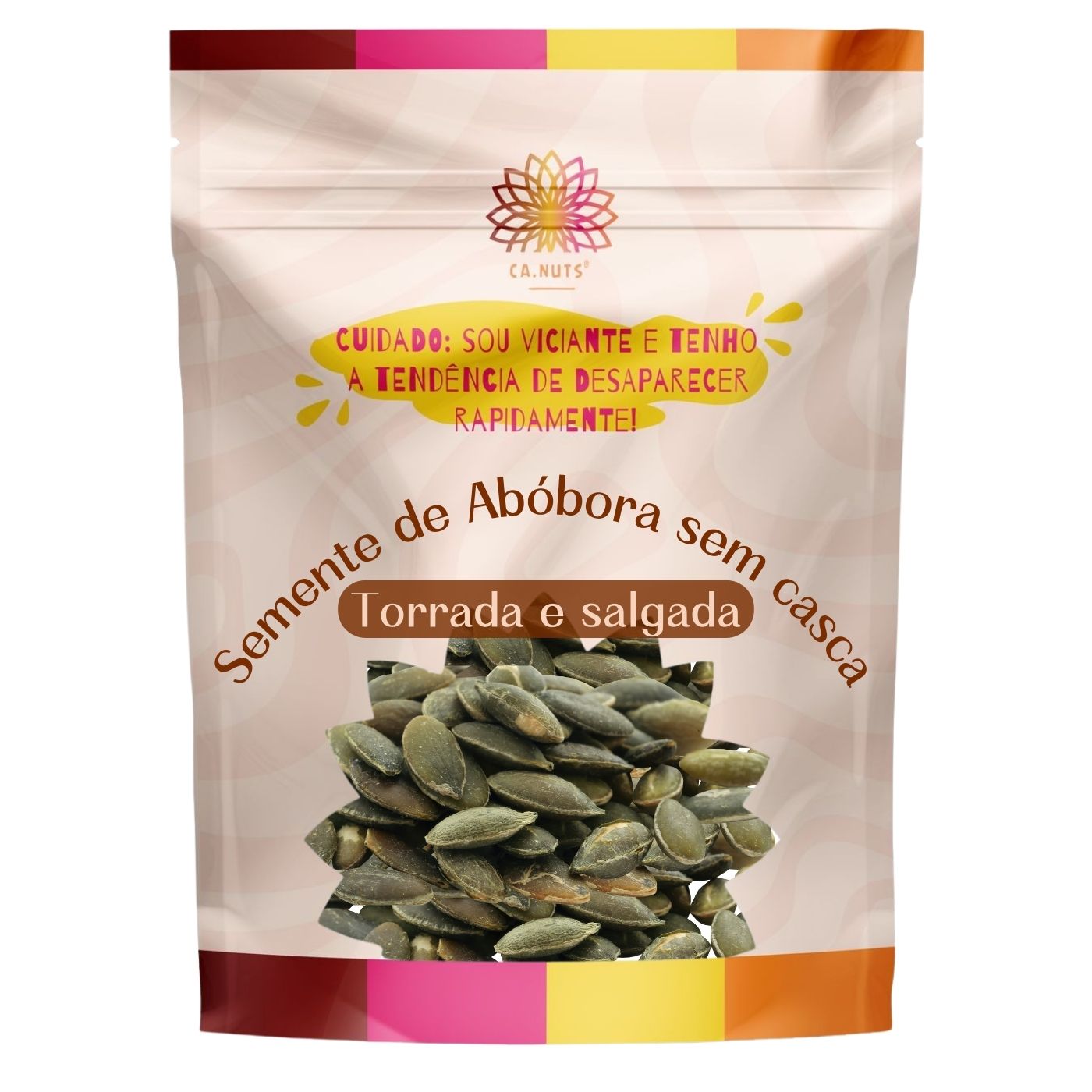 Semente de abobora torrada e salgada sem casca