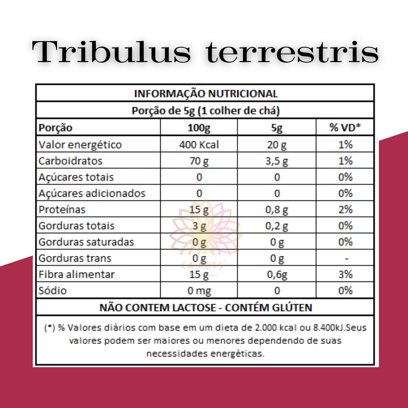 Tribulus Terrestris em Pó Puro Suplemento Natural de Alta Concentração